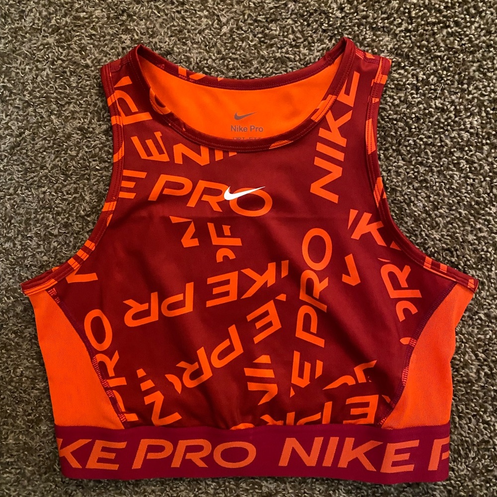 Nike Pro Bold Red and Orange Sports Bra